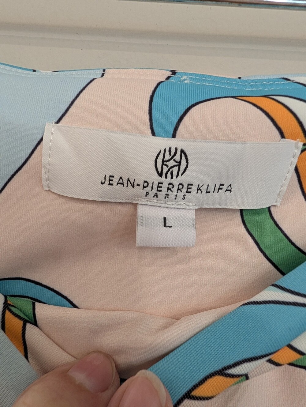 New Jean-Pierre Klifa Paris Colorful Leggings Women's Large Nwot Aqua Lime Multi - Picture 3 of 6